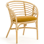 Кресло из ротанга с сиденьем из велюра Vini Rattan Armchair варинант исполнения - 1 | Loft Concept в Липецке