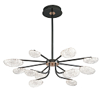 Люстра черного цвета с 12-ю прозрачными плафонами овальной формы Iona chandelier варинант исполнения - 2 | Loft Concept в Липецке