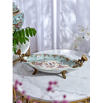 Блюдо овальное из голубого фарфора с ручками в виде бабочек и цветочным рисунком Blue Garden варинант исполнения - 6 | Loft Concept в Липецке