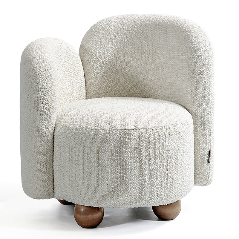 Кресло White Wooden Balls Белый Коричневый в Липецке | Loft Concept 