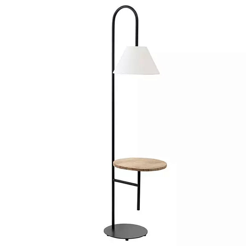 Торшер с полкой для хранения Floor Lamp with Storage Shelf Белый Черный Торшер с полкой для хранения Floor Lamp with Storage Shelf Белый Черный в Липецке | Loft Concept