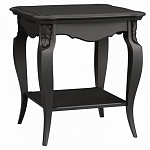 Стол журнальный черный из массива бука с полкой в стиле прованс Black Provence варинант исполнения - 2 | Loft Concept в Липецке