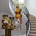 Люстра креативная из дисков цвета латунь Constellation Light and Style варинант исполнения - 5 | Loft Concept в Липецке