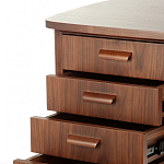 Дизайнерский письменный стол округлой формы с 4-мя ящиками и дверкой с полочками Rili варинант исполнения - 4 | Loft Concept в Липецке