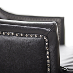 Кресло из натуральной кожи на 4-х деревянных ножках из массива бука Daniel Leather Armchair black варинант исполнения - 4 | Loft Concept в Липецке