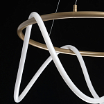 Люстра подвесная круглая золотого цвета с белыми изогнутыми световыми линиями Luke Lampco Tracer Lamp варинант исполнения - 8 | Loft Concept в Липецке