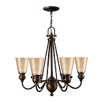 Люстра бронзового цвета с конусными плафонами из бежевого стекла Hinkley варинант исполнения - 2 | Loft Concept в Липецке