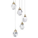Каскадная люстра с 5-ю хрустальными плафонами Esme Crystal Brass Chandelier варинант исполнения - 2 | Loft Concept в Липецке