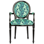 Стул из натурального бука с подлокотниками Ikat Pattern бирюзовый варинант исполнения - 1 | Loft Concept в Липецке