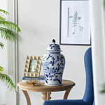 Ваза с крышкой и синим цветочным узором Blue & White Ornament  варинант исполнения - 5 | Loft Concept в Липецке