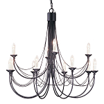 Люстра черного цвета ручной работы с канделябрами и переплетенной проволочной драпировкой Elstead Lighting варинант исполнения - 1 | Loft Concept в Липецке