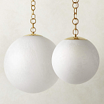 Подвесной светильник в форме шара из белого текстурного стекла Atmosphere варинант исполнения - 2 | Loft Concept в Липецке