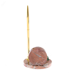 Часы настольные с шариковой металлической ручкой из натурального камня Stone Clock варинант исполнения - 9 | Loft Concept в Липецке