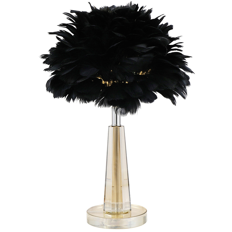 Настольная лампа с перьями Plumage Black Table Lamp Хром Черный Прозрачный Настольная лампа с перьями Plumage Black Table Lamp Хром Черный Прозрачный в Липецке | Loft Concept