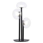 Настольная лампа с тремя прозрачными куполообразными плафонами и черным металлическим основанием Flos Wireline Lighting варинант исполнения - 1 | Loft Concept в Липецке