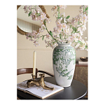 Ваза высокая с зелеными цветочными и птичьими мотивами Vase Inspired by Nature варинант исполнения - 4 | Loft Concept в Липецке