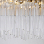 Люстра прямоугольная на цепях с прозрачными трубками и волнистым краем Nembus варинант исполнения - 5 | Loft Concept в Липецке