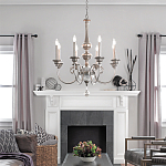 Люстра серебряного цвета с состаренным эффектом и декоративным подвесным шаром Kichler варинант исполнения - 3 | Loft Concept в Липецке