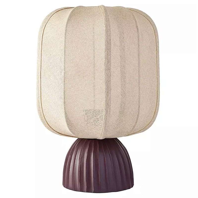 Настольная лампа с фактурным основанием и бежевым тканевым абажуром Modern Textured Table Lamp Бежевый Вишневый Настольная лампа с фактурным основанием и бежевым тканевым абажуром Modern Textured Table Lamp Бежевый Вишневый в Липецке | Loft Concept