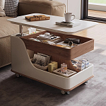 Журнальный столик передвижной с подъемной столешницей Table Trolley варинант исполнения - 6 | Loft Concept в Липецке