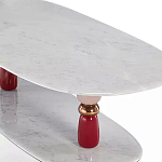 Дизайнерский журнальный стол на 2-х фигурных ножках с подстольем Lycad варинант исполнения - 2 | Loft Concept в Липецке