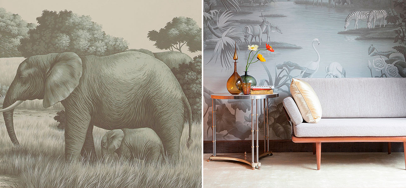 Обои ручная роспись African Savannah Crystal Grey on scenic paper Обои ручная роспись African Savannah Crystal Grey on scenic paper - Loft-Concept в Липецке