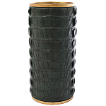 Ваза с декором из эко-кожи Leather Vase Green варинант исполнения - 1 | Loft Concept в Липецке