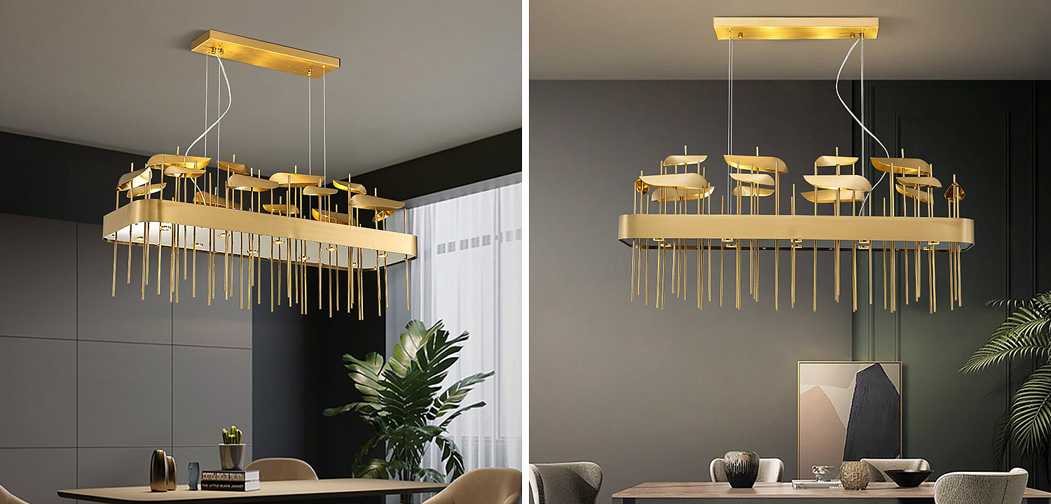 Светодиодная дизайнерская инсталляция ANODINE Perlina Rectangle Chandelier Светодиодная дизайнерская инсталляция ANODINE Perlina Rectangle Chandelier - Loft-Concept в Липецке