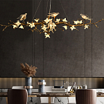 Люстра в виде золотой ветки с цветами и птичками Marvelous Garden варинант исполнения - 4 | Loft Concept в Липецке