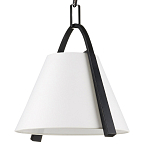 Подвесной светильник в форме конуса с белым тканевым абажуром и чёрным каркасом Stylish Solution варинант исполнения - 3 | Loft Concept в Липецке