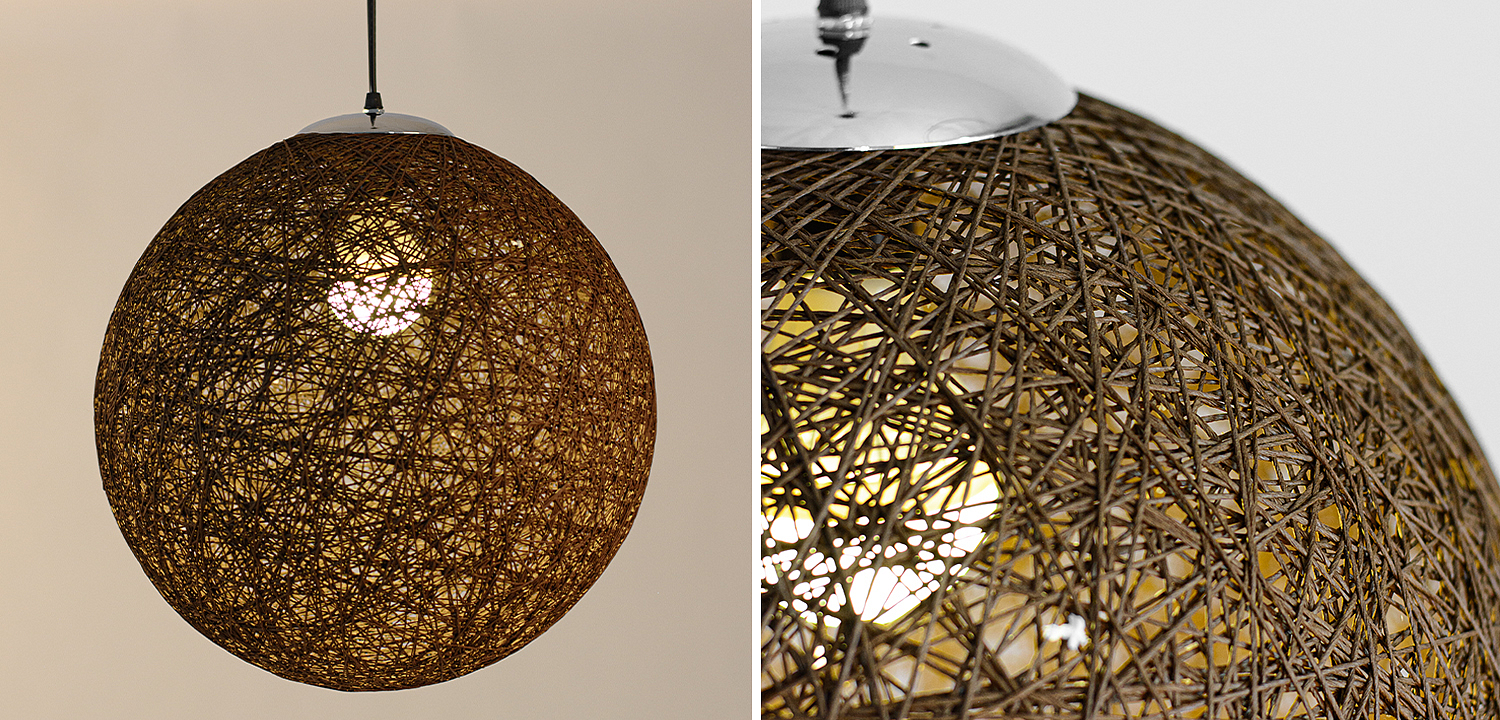 Подвесной светильник Moooi Thread Papier Mache Lamp brown Подвесной светильник Moooi Thread Papier Mache Lamp brown - Loft-Concept в Липецке