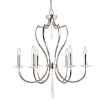 Люстра цвета никель с 6-ю лампами и стеклянными подвесками Elstead Lighting варинант исполнения - 1 | Loft Concept в Липецке