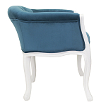 Кресло низкое в стиле прованс Louis French Armchair white and blue velour варинант исполнения - 1 | Loft Concept в Липецке
