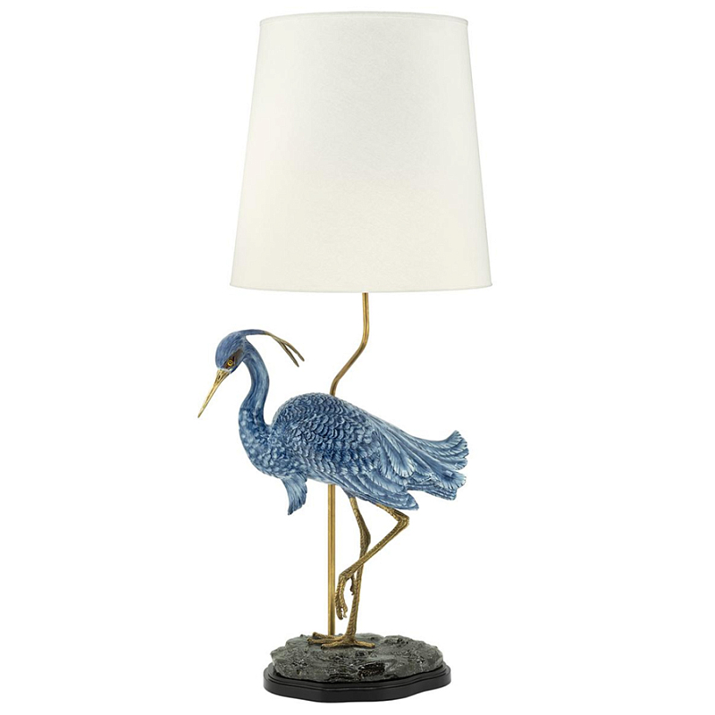 Настольная лампа ABHIKA LAMPTABLE HERON Голубой Золотой Настольная лампа ABHIKA LAMPTABLE HERON Голубой Золотой в Липецке | Loft Concept