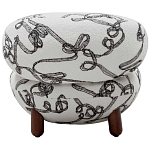 Кресло без подлокотников на деревянных ножках белое с вышивкой Sharp Armchair варинант исполнения - 3 | Loft Concept в Липецке