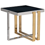 Столик журнальный квадратный с основанием в оттенках хром и золото Harmony Color and Shapes варинант исполнения - 1 | Loft Concept в Липецке