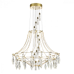 Люстра подвесная из металла с хрустальными прозрачными подвесками Quasar 81 варинант исполнения - 3 | Loft Concept в Липецке