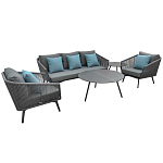 Диван трехместный уличный серый Gray Fiber варинант исполнения - 4 | Loft Concept в Липецке