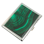 Портсигар на 10 сигарет с газовой зажигалкой из натурального камня Малахит Stone Cigarettes Cases варинант исполнения - 1 | Loft Concept в Липецке