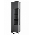 Шкаф-витрина цвета графит с полками и стеклянной дверью Strict Lines варинант исполнения - 1 | Loft Concept в Липецке