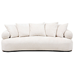 Трехместный диван с обивкой букле молочного цвета Leonois Boucle Sofa варинант исполнения - 1 | Loft Concept в Липецке