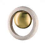 Бра с бежевым текстурным кольцом и латунным шаром в центре Tactile  варинант исполнения - 1 | Loft Concept в Липецке