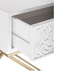 Приставной столик с выдвижным ящиком  White Table Carved Pattern варинант исполнения - 3 | Loft Concept в Липецке
