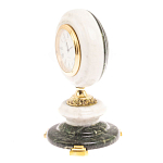 Часы настольные бронзовые из натуральных камней Мрамор и Змеевик Stone Clock варинант исполнения - 8 | Loft Concept в Липецке