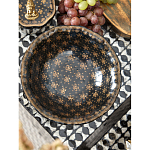 Блюдо черного цвета из фрафора на бронзовых ножках Eden Garden porcelain and bronze варинант исполнения - 4 | Loft Concept в Липецке