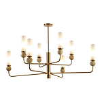 Люстра на штанге с 8-ю цилиндрическими матовыми плафонами и шарами из камня Orb Essence варинант исполнения - 8 | Loft Concept в Липецке