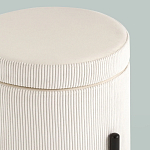 Молочный пуф на черных ножках SANJAY варинант исполнения - 4 | Loft Concept в Липецке