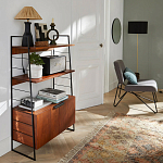 Стеллаж из стали и орехового дерева Derek Wood Rack варинант исполнения - 5 | Loft Concept в Липецке