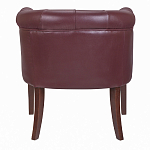 Кресло низкое из натуральной кожи на 4-х деревянных ножках из массива бука Chloe Leather Armchair vine варинант исполнения - 3 | Loft Concept в Липецке