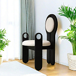 Стул черный из дерева с круглой спинкой Chair in Neoclassical Style варинант исполнения - 3 | Loft Concept в Липецке